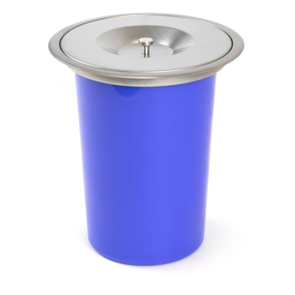 Emuca Cubo de basura empotrable para encimera de cocina Recycle, 1 vaso extraíble de 7 litros, Acero inoxidable y Plástico