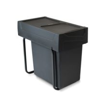 Emuca bac de tri sélectif a montage inférieur et extraction manuelle pour élément de cuisine Recycle, 1x20 litres, Plastique, Noir - Item3