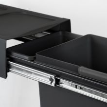 Emuca bac de tri sélectif a montage inférieur et extraction manuelle pour élément de cuisine Recycle, 1x20 litres, Plastique, Noir - Item4