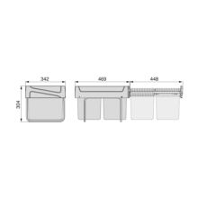 Emuca Bac de tri sélectif a montage inférieur et extraction manuelle pour élément de cuisine Recycle, 2x15litres, Plastique, Noir - Item5