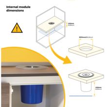 Emuca Cubo de basura empotrable para encimera de cocina Recycle, 1 vaso extraíble de 5 litros, Acero inoxidable y Plástico - Ítem2