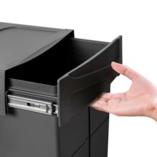 Emuca Contenedor de reciclaje para fijación inferior y extracción manual en mueble de cocina Recycle 2x25litros, Plástico, Negro - Ítem6