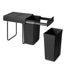 Emuca Contenedor de reciclaje para fijación inferior y extracción manual en mueble de cocina Recycle 2x25litros, Plástico, Negro - Ítem8