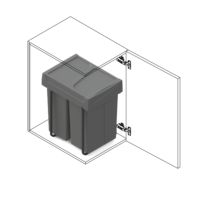 Emuca Contenedor de reciclaje para fijación inferior y extracción manual en mueble de cocina Recycle 2x25litros, Plástico gris antracita - Ítem16