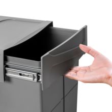 Emuca Contenedor de reciclaje para fijación inferior y extracción manual en mueble de cocina Recycle 2x25litros, Plástico gris antracita - Ítem7