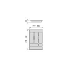 Emuca Range-couverts Optima pour tiroir universel, module 400mm, plastique, gris - Item1