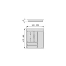 Emuca Range-couverts Optima pour tiroir universel, module 500mm, Plastique, Gris - Item1
