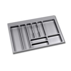 Emuca Range-couverts pour tiroirs de cuisine, module 800 mm, Plastique, Gris