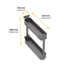 Emuca Porte-bouteilles latéral extractible Harmony avec fermeture amortie, Module largeur 150mm hauteur 700mm, Acier et Bois, Gris anthracite - Item9