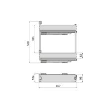 Emuca Porte-bouteilles latéral extractible Harmony avec fermeture amortie, Module largeur 150mm hauteur 700mm, Acier et Bois, Gris anthracite - Item8
