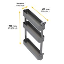 Emuca Botellero lateral extraíble Harmony con cierre suave, Módulo ancho 150mm alto 800mm, Acero y Madera, Gris antracita - Ítem9