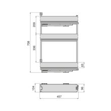 Emuca Botellero lateral extraíble Harmony con cierre suave, Módulo ancho 150mm alto 800mm, Acero y Madera, Gris antracita - Ítem8