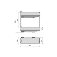 Emuca Porte-bouteilles latéral extractible Harmony avec fermeture amortie, Module largeur 200mm hauteur 700mm, Acier et Bois, Gris anthracite - Item8