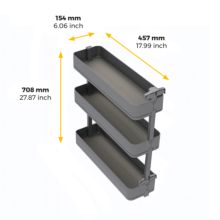 Emuca Botellero lateral extraíble Harmony con cierre suave, Módulo ancho 200mm alto 800mm, Acero y Madera, Gris antracita - Ítem9