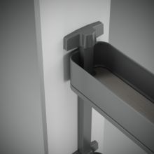 Emuca Botellero lateral extraíble Harmony con cierre suave, Módulo ancho 200mm alto 800mm, Acero y Madera, Gris antracita - Ítem3