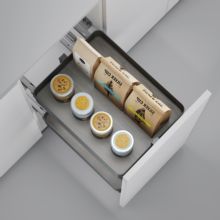 Emuca Carro extraíble Harmony con cierre suave, Módulo ancho 300mm alto 700mm, Acero y Madera, Gris antracita - Ítem3