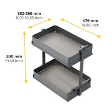 Emuca Carro extraíble Harmony con cierre suave, Módulo ancho 300mm alto 700mm, Acero y Madera, Gris antracita - Ítem8