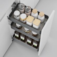 Emuca Carro extraíble Harmony con cierre suave, Módulo ancho 300mm alto 800mm, Acero y Madera, Gris antracita - Ítem3