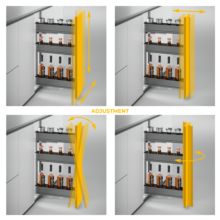 Emuca Carro extraíble Harmony con cierre suave, Módulo ancho 300mm alto 800mm, Acero y Madera, Gris antracita - Ítem5