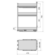 Emuca Carro extraíble Harmony con cierre suave, Módulo ancho 300mm alto 800mm, Acero y Madera, Gris antracita - Ítem7
