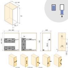 Emuca Chariot extractible Harmony avec fermeture à amortie, Module largeur 400mm hauteur 700mm, Acier et Bois, Gris anthracite - Item9