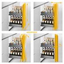 Emuca Chariot extractible Harmony avec fermeture à amortie, Module largeur 400mm hauteur 700mm, Acier et Bois, Gris anthracite - Item5