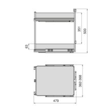 Emuca Chariot extractible Harmony avec fermeture à amortie, Module largeur 400mm hauteur 700mm, Acier et Bois, Gris anthracite - Item7