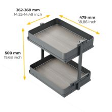 Emuca Chariot extractible Harmony avec fermeture à amortie, Module largeur 400mm hauteur 700mm, Acier et Bois, Gris anthracite - Item8