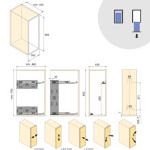 Emuca Chariot extractible Harmony avec fermeture à amortie, Module largeur 400mm hauteur 800mm, Acier et Bois, Gris anthracite - Item9