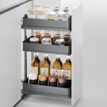 Emuca Chariot extractible Harmony avec fermeture à amortie, Module largeur 400mm hauteur 800mm, Acier et Bois, Gris anthracite - Item2