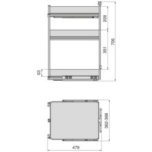 Emuca Chariot extractible Harmony avec fermeture à amortie, Module largeur 400mm hauteur 800mm, Acier et Bois, Gris anthracite - Item7