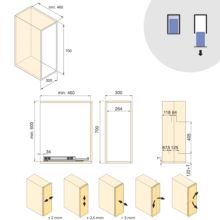 Emuca Carro extraíble con cestas y accesorios Harmony con cierre suave, Módulo ancho 300mm alto 700mm, Acero y Madera, Gris antracita - Ítem10