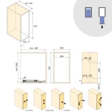 Emuca Carro extraíble con cestas y accesorios Harmony con cierre suave, Módulo ancho 400mm alto 700mm, Acero y Madera, Gris antracita - Ítem10