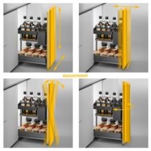 Emuca Carro extraíble con cestas y accesorios Harmony con cierre suave, Módulo ancho 400mm alto 700mm, Acero y Madera, Gris antracita - Ítem6