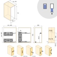 Emuca Chariot extractible avec paniers et panier à pain Harmony avec fermeture à amortie, Module largeur 300mm hauteur 700mm, Acier et Bois, Gris anthracite - Item9