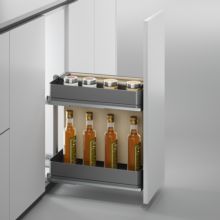 Emuca Chariot extractible avec paniers et panier à pain Harmony avec fermeture à amortie, Module largeur 300mm hauteur 700mm, Acier et Bois, Gris anthracite - Item2