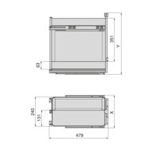 Emuca Chariot extractible avec paniers et panier à pain Harmony avec fermeture à amortie, Module largeur 300mm hauteur 700mm, Acier et Bois, Gris anthracite - Item7