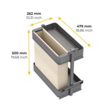 Emuca Chariot extractible avec paniers et panier à pain Harmony avec fermeture à amortie, Module largeur 300mm hauteur 700mm, Acier et Bois, Gris anthracite - Item8