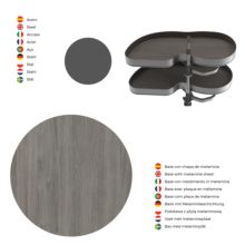 Emuca Sistema de rincón extraíble Lake Harmony para mueble de cocina, Izquierda, Altura regulable, Acero y Madera, Gris antracita - Ítem6
