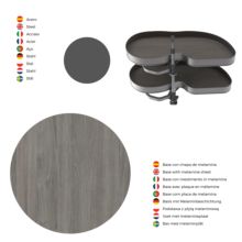 Emuca Sistema de rincón extraíble Lake Harmony para mueble de cocina, Derecha, Altura regulable, Acero y Madera, Gris antracita - Ítem6
