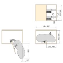 Emuca Sistema de rincón extraíble Lake Harmony para mueble de cocina, Derecha, Altura regulable, Acero y Madera, Gris antracita - Ítem7