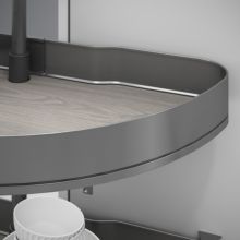 Emuca Juego de bandejas giratorias Harmony 1/2 luna, Módulo ancho 800mm, Altura regulable, Acero y Madera, Gris antracita - Ítem3