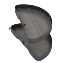 Emuca Juego de bandejas giratorias Harmony 1/2 luna, Módulo ancho 800mm, Altura regulable, Acero y Madera, Gris antracita - Ítem4