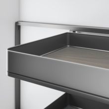 Emuca Rinconero extraíble Harmony para muebles de cocina, Derecha, Acero y Madera, Gris antracita - Ítem3