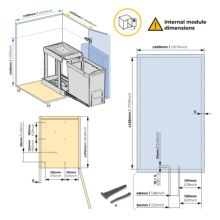 Emuca Contenedores de reciclaje para cocina, 3 x 10L, fijación inferior y extracción automática, Acero y Plástico, Gris antracita - Ítem4