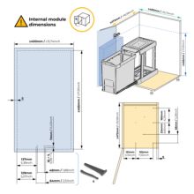 Emuca Contenedores de reciclaje para cocina, 3 x 10L, fijación inferior y extracción automática, Acero y Plástico, Gris antracita - Ítem5