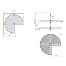 Emuca Juego de bandejas giratorias Shelvo 3/4, para módulo 900mm, Plástico y Aluminio, Blanco - Ítem5