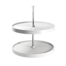 Emuca Juego de bandejas circulares Shelvo para mueble de cocina, para módulo 800mm, Plástico y Aluminio, Blanco - Ítem1