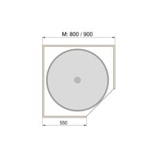 Emuca Juego de bandejas circulares Shelvo para mueble de cocina, para módulo 800mm, Plástico y Aluminio, Blanco - Ítem4