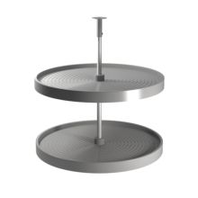 Emuca Juego de bandejas circulares Shelvo para mueble de cocina, para módulo 800mm, Plástico y Aluminio, Gris - Ítem1